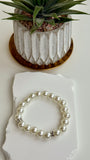 Silver Glass Pearl Bracelet