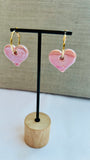 Round ceramic heart hoops