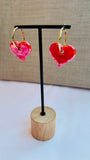 Round ceramic heart hoops