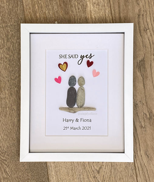 She Said Yes Frame | Engagement & Wedding Gift | Simply Ellie