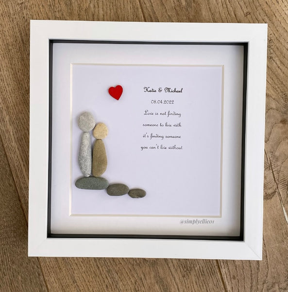 Love is not finding | Pebble Art Frame Gift | Engagement Wedding Simply Ellie