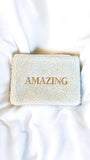 Teddy pouch "AMAZING" Off White-Gold