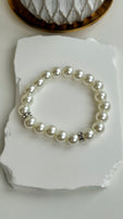Silver Glass Pearl Bracelet