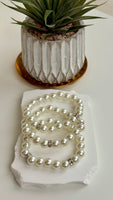 Silver Glass Pearl Bracelet
