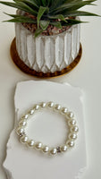 Silver Glass Pearl Bracelet
