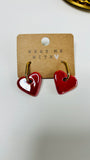 Ceramic heart drop earrings