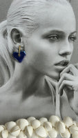 Ceramic heart drop earrings