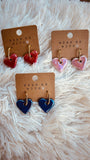 Ceramic heart drop earrings