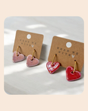 Ceramic heart drop earrings