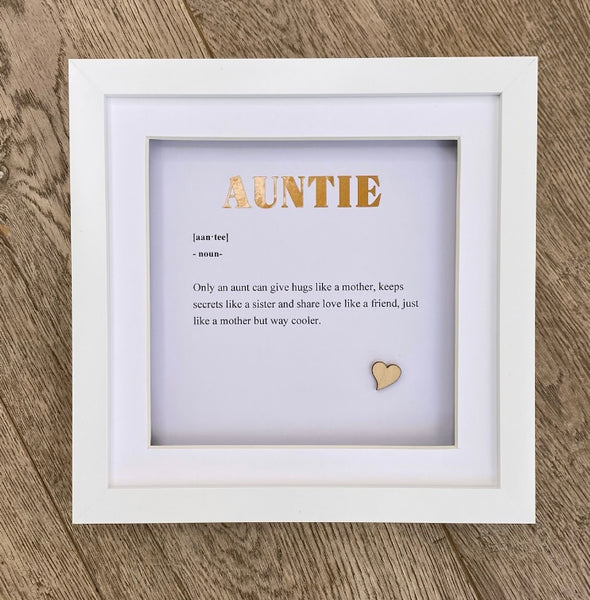 Personalised store auntie frame