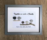 Together Family | Handmade Pebble Frame Personalised Gift 